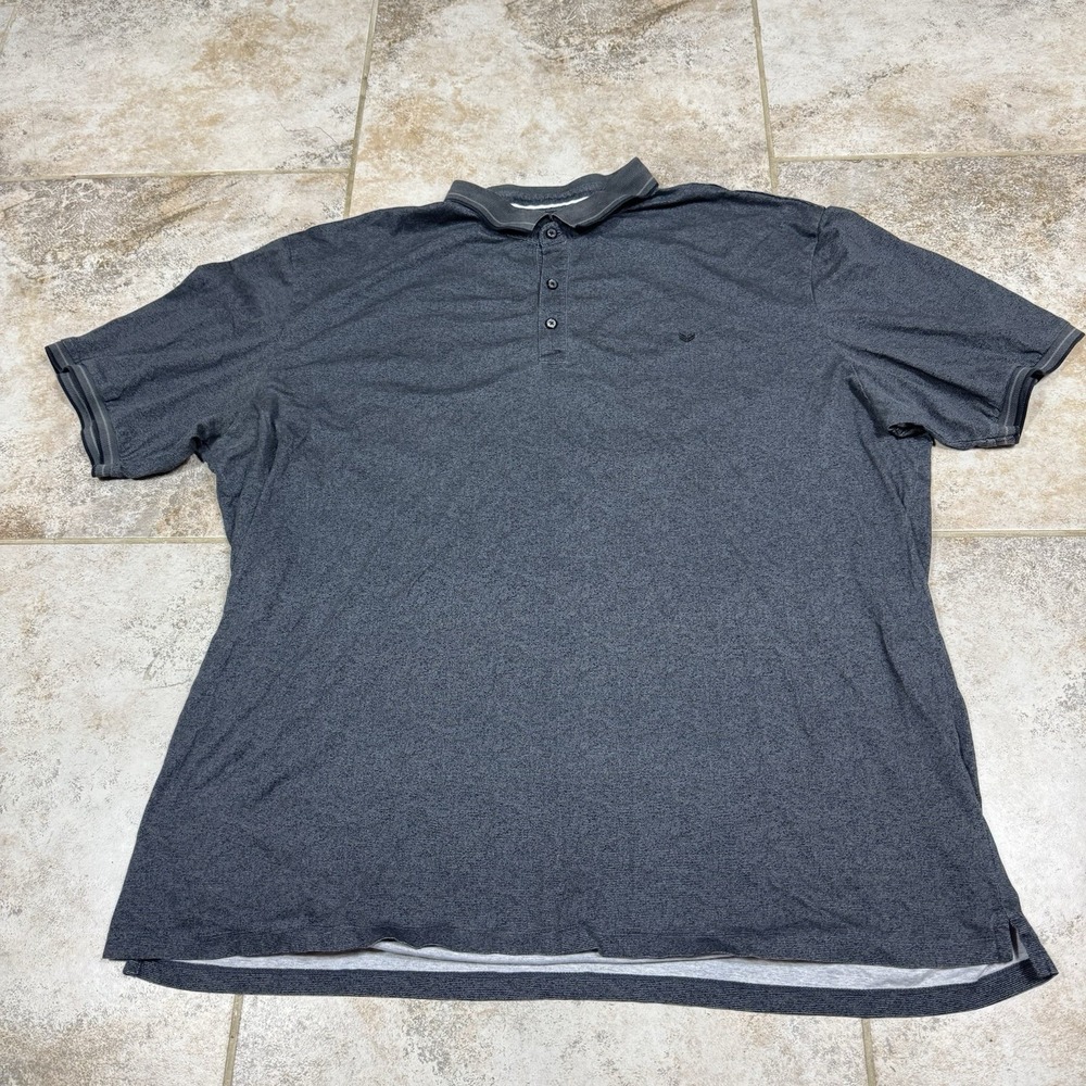 Butter‎ Cloth Polo Shirt Mens 3XL Gray Heathered Cotton Short Sleeve Preppy